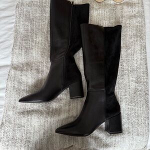 SOLD ON DEPOP - Alba Black Heeled Knee-High Boots Manila